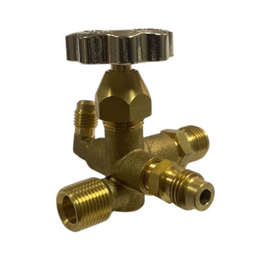 قطعات ماشینکاری CNC شیر برنجی 80 میلی متری OEM 5 جهته برای اتصال لوله